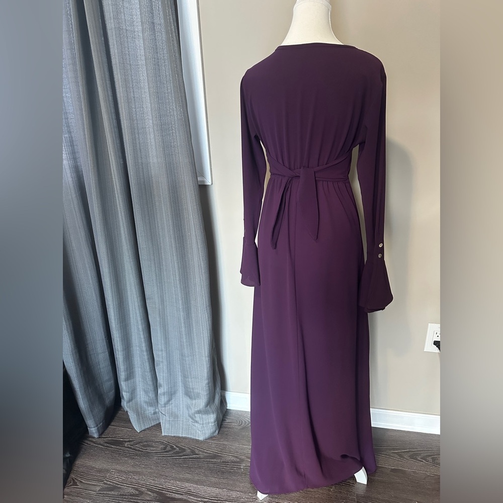 Gorgeous purple button front flare sleeve,dress from Paolino. Sz small. NWOTS. - Picture 5 of 7